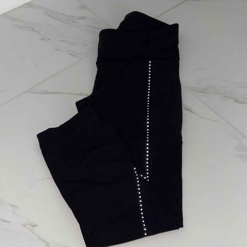 Lululemon Athletica Black Capris with White Dots